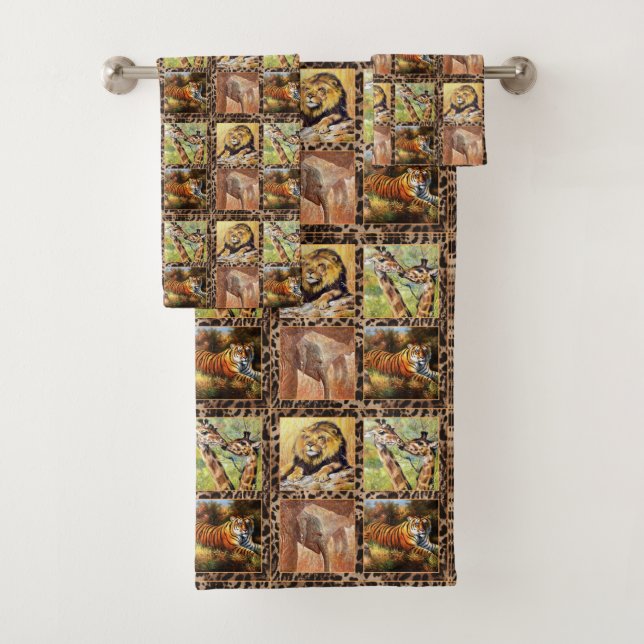 Ensemble de serviettes de motif pour animaux triba (En situation)