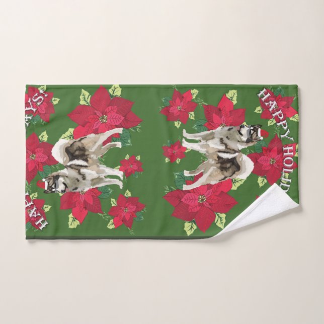 Ensemble de serviettes de Noël Husky (Serviette à main)
