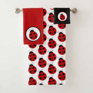 Ensemble de serviettes de salle de bain coccinelle