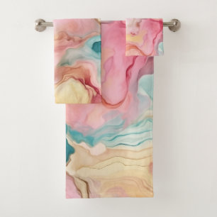 ENSEMBLE DE SERVIETTES DE SALLE DE BAINS EN MARBRE