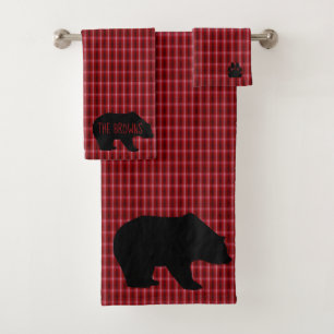 Ensemble De Serviettes De Style Cabine De Plaid Ou