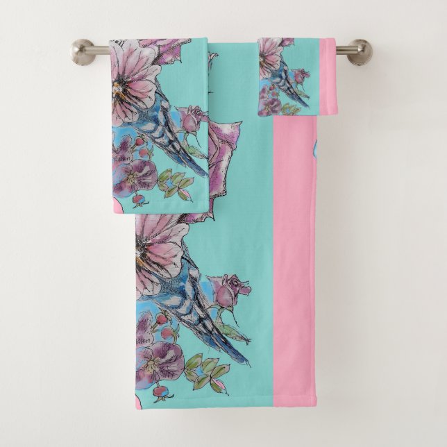 Ensemble de serviettes de toilette Bugie Budgeriga (En situation)