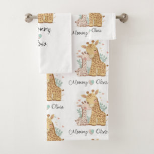 Ensemble de serviettes de toilette Giraffe Love pe