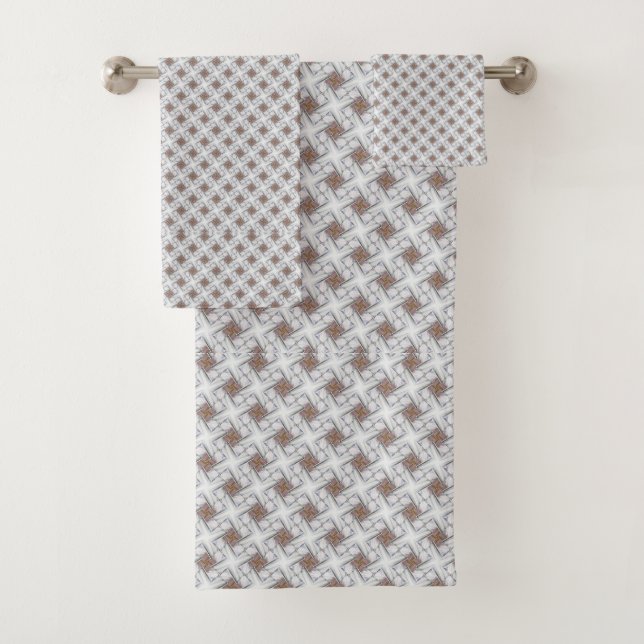 Ensemble de serviettes de toilette Motif Latique C (En situation)