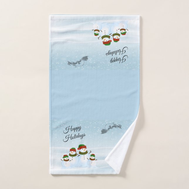 Ensemble de serviettes de toilette Snowman Family  (Serviette à main)