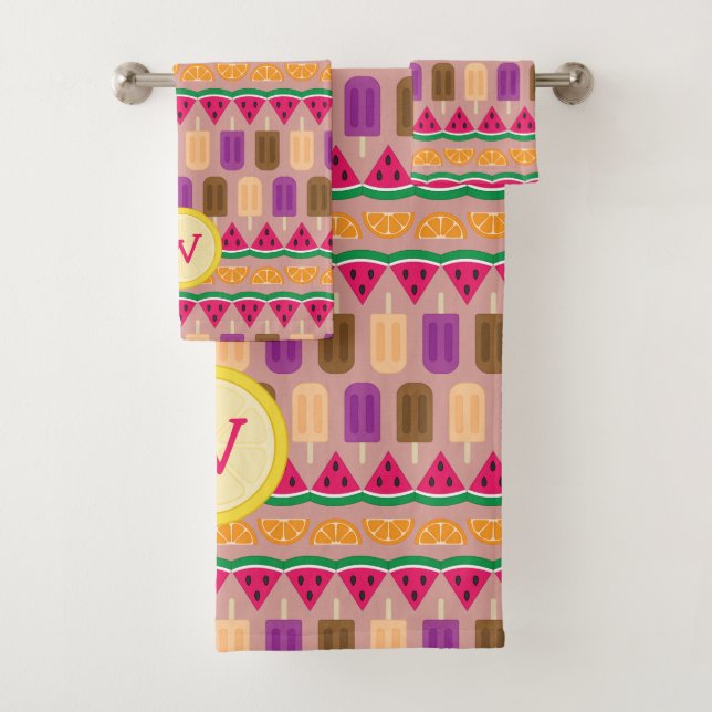 Ensemble de serviettes de toilette Sweets Summer (En situation)