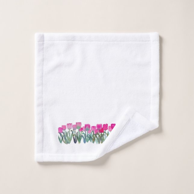 Ensemble de serviettes de toilette Tulip rose (Gant de toilette)