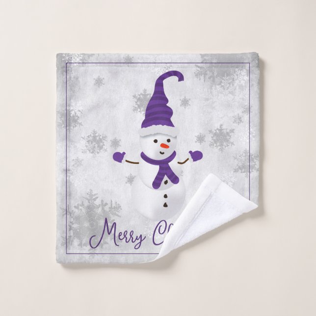 Ensemble de serviettes de vacances pourpre mignonn (Gant de toilette)