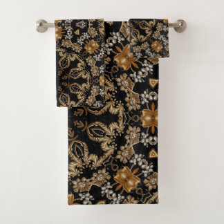 Ensemble de serviettes décoratives dorées
