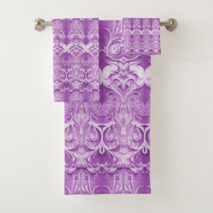 Ensemble de serviettes décoratives pourpres