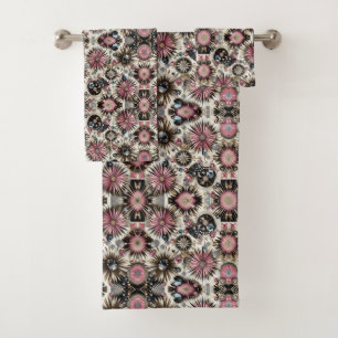 Ensemble de serviettes élégant diamant rose milieu