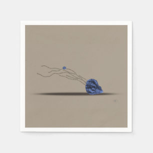 Ensemble de serviettes en papier beige bleu marine