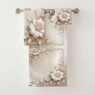 Ensemble de serviettes Fleurs d'Ivoire