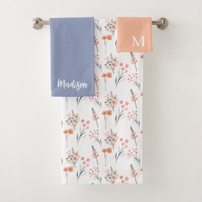Ensemble de serviettes Floral Monogrammé (En situation)