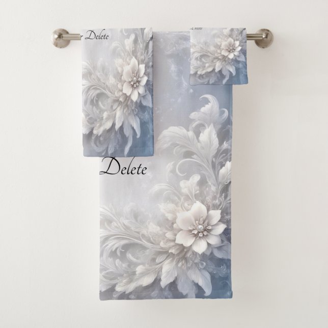Ensemble de serviettes florales blanches (En situation)