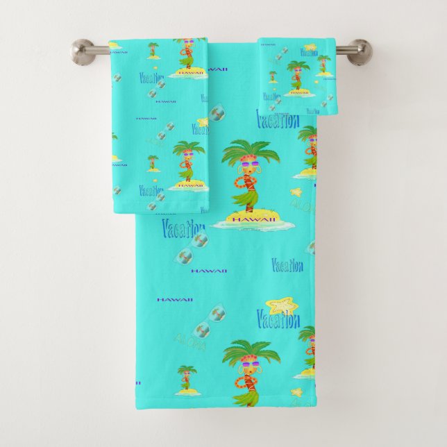 Ensemble de serviettes Hula Palm (motif de vacance (En situation)