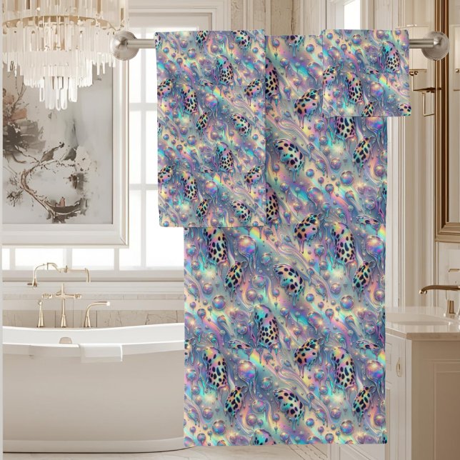 Ensemble de serviettes imprimé léopard des neiges  (Créateur téléchargé)