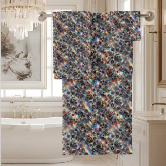 Ensemble de serviettes imprimé léopard des neiges