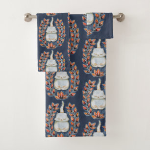 Ensemble de serviettes Indigo pour yoga Cat