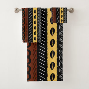 Ensemble de serviettes inspirées du style Bogolan
