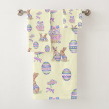 Ensemble de serviettes Lapins oeufs