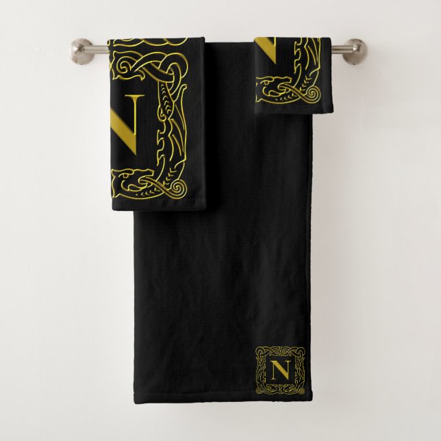 Ensemble de serviettes - Monogram N - Cadre de dra (En situation)