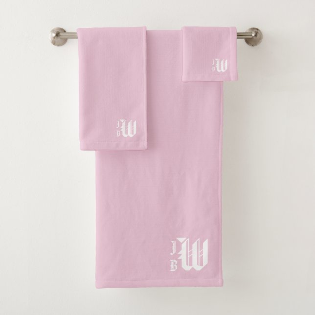 Ensemble de serviettes Monogram Preppy (En situation)