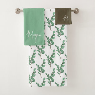 Ensemble de serviettes monogrammes Eucalyptus