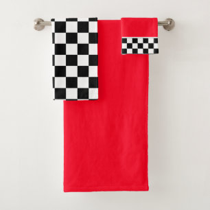 Ensemble de serviettes rouges à thème de course