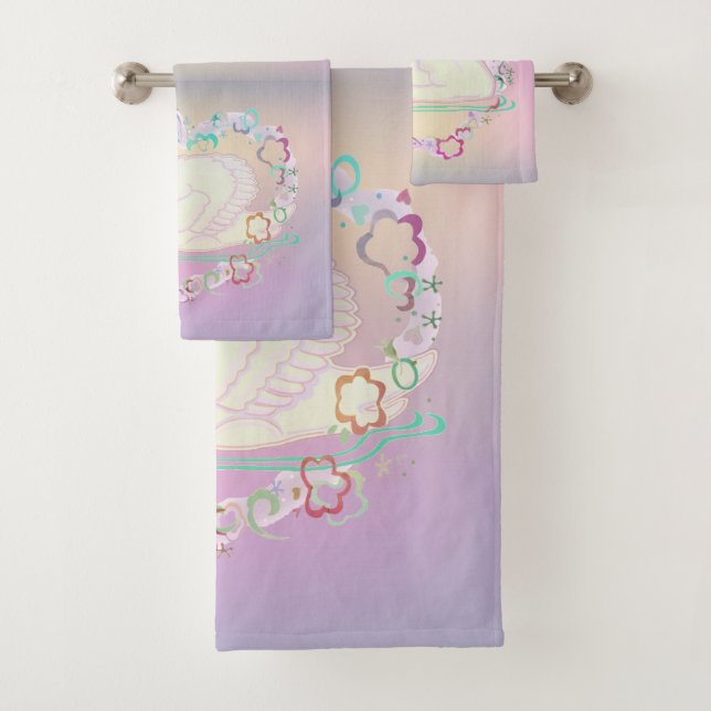 Ensemble de serviettes Swan Princess (En situation)