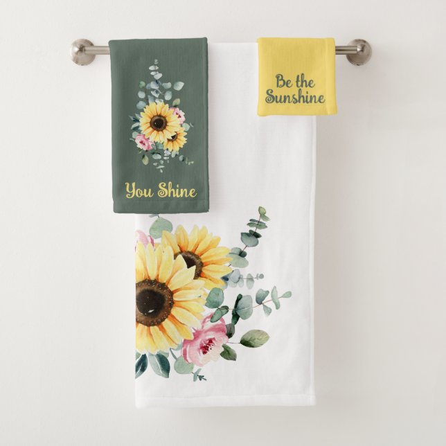 Ensemble de serviettes Tournesol Vous Brillez (En situation)