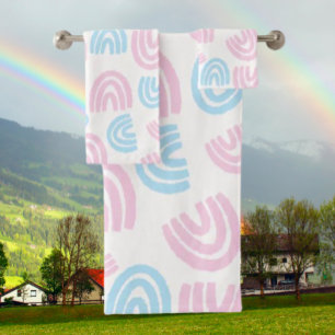Ensemble de serviettes Trans Pride Pastel Rainbow