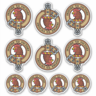 Ensemble de stickers Clan Currie Rooster Crest
