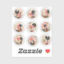 Ensemble de stickers Coeur Abstrait