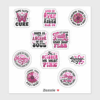 Ensemble de stickers contre le cancer du sein