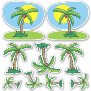Ensemble de stickers de dessin de palmier