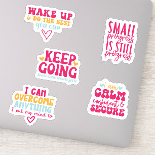 Ensemble de stickers de santé mentale motivationne