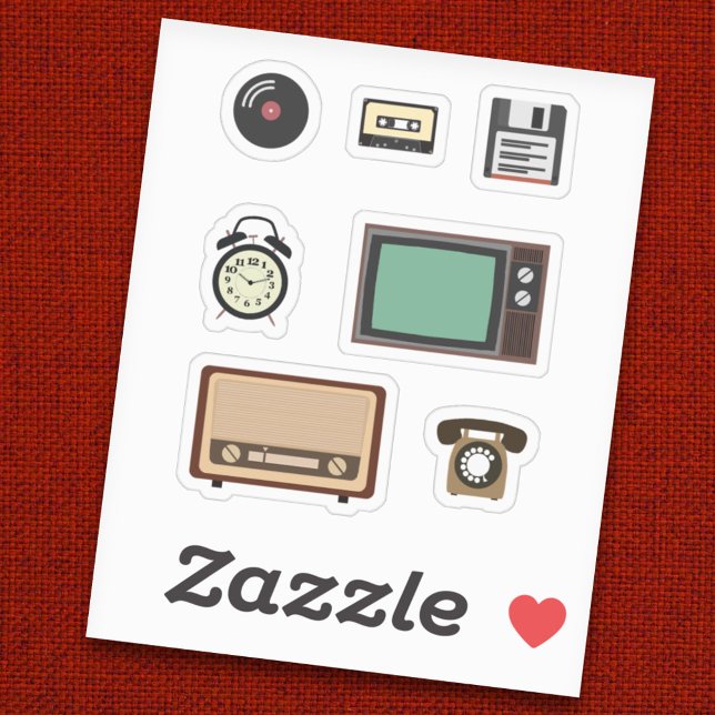 Ensemble de stickers Dispositifs Vintages rétro (Retro Vintage Devices Stickers Set)