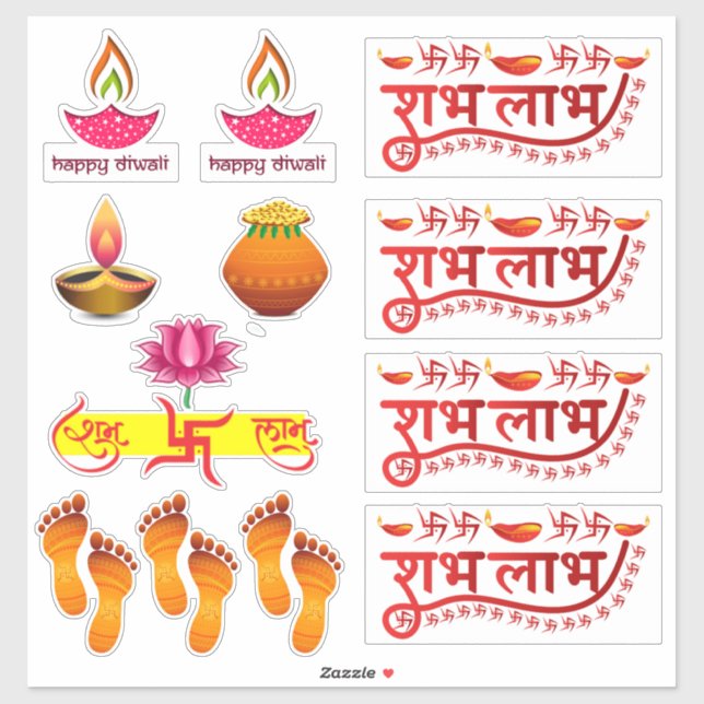 Ensemble de stickers Diwali (Feuille)