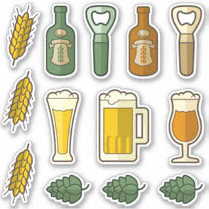 Ensemble de stickers Icônes de bière