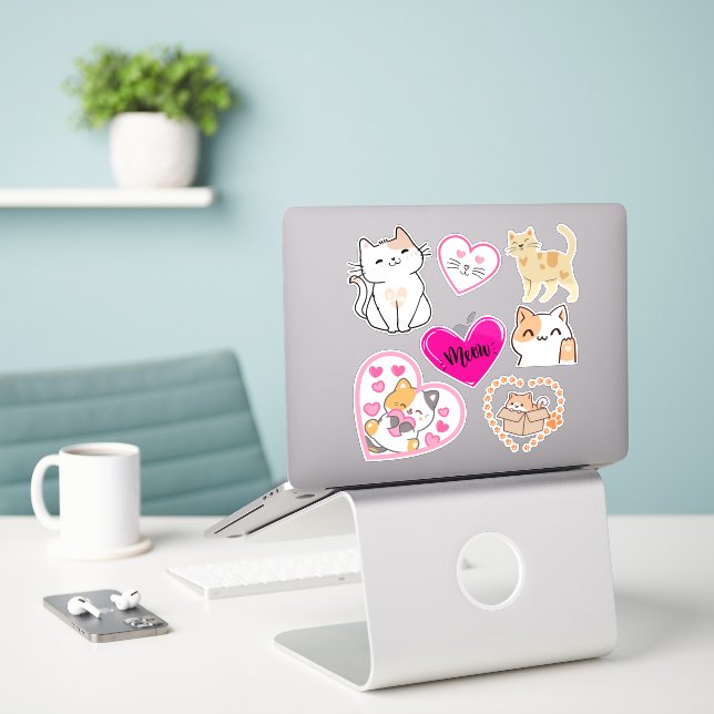 Ensemble de stickers Kitty Cat Valentine (Ordinateur portable sur le bureau)