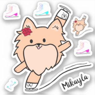 Ensemble de stickers Patinage Figure Pom Cute