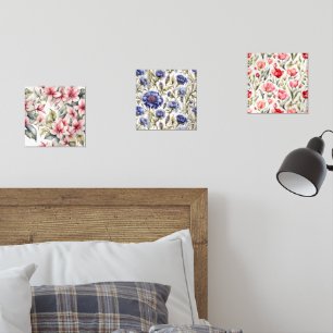 Ensemble de trois imprimés floraux élégants et chi