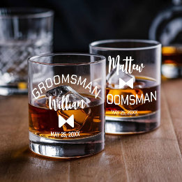 Ensemble de verre de whiskey Groomsman personnalis