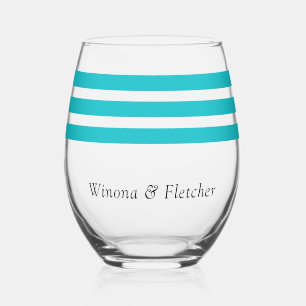 Ensemble de verrerie Verre à vin sans pied turquoi