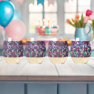 Ensemble de verres colorés pour fête   Vaisselle a