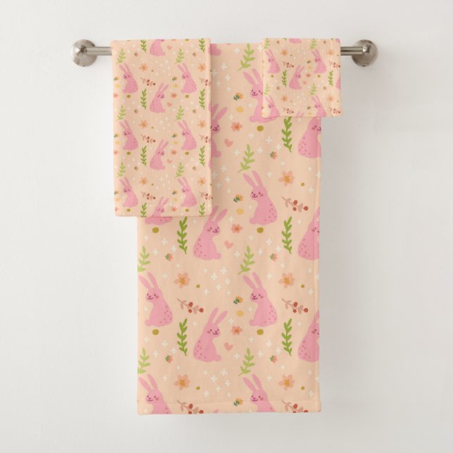 Ensemble élégant de serviette du motif | de Pâques (En situation)