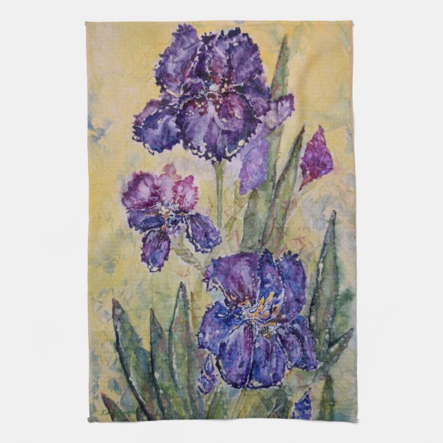 Ensemble floral de serviette de cuisine d'art (Vertical)