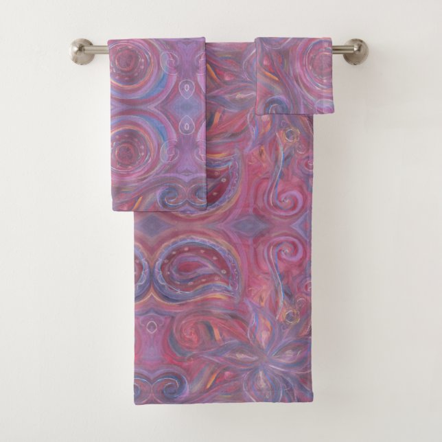 ensemble floral de serviette de peinture de (En situation)