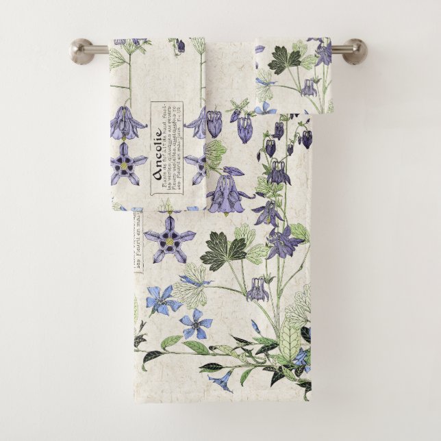 Ensemble français de serviette de Bath de fleurs (En situation)